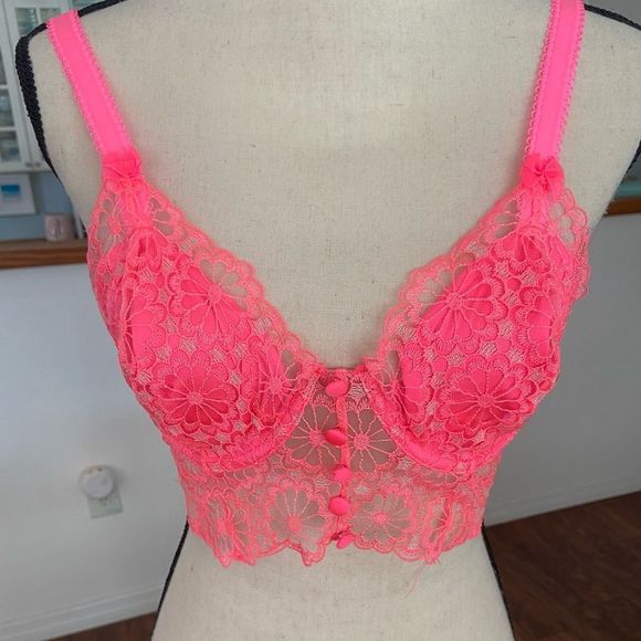 For Love And Lemons Victoria Secret Colab Daisy Longline Bra NWT L - Picture 5 of 8